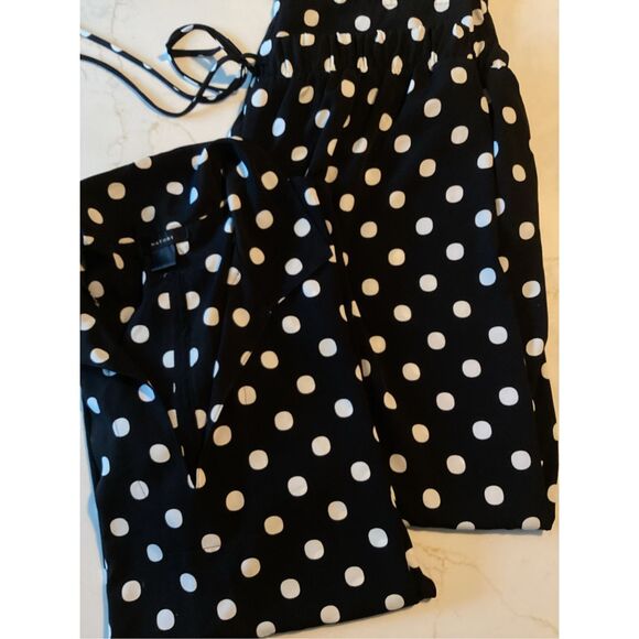 Natori Satin Black with White Polka Dots Pajama PJ Set Sz XL - Picture 1 of 8